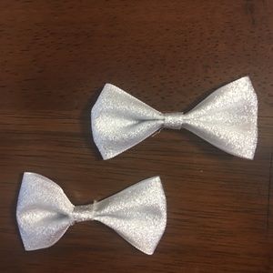 Silver glitter bow tie bow